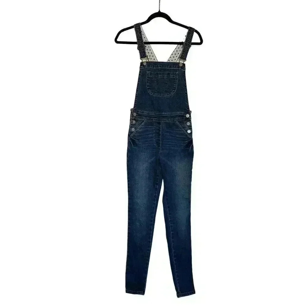 Boden Girls Star Lined Denim Overall Skinny Jeans Blue Size 11-12Y